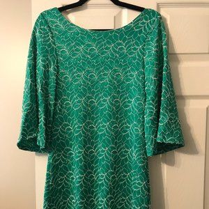 Bell Sleeved Mini Dress with Scoop Back